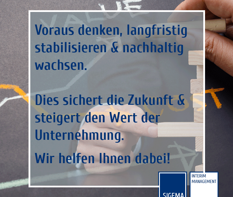 Voraus denken, langfristig stabilisieren und nachhaltig wachsen.