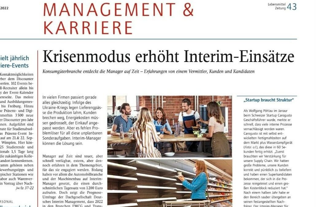 Krisenmodus erhört Interim-Einsätze